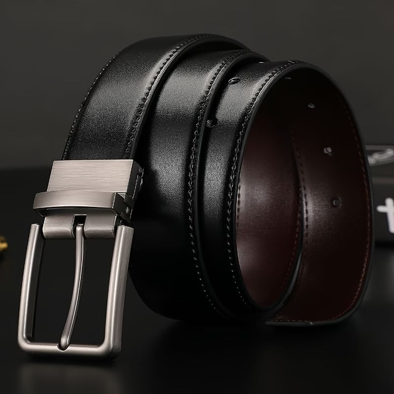 Premium Reversible Leather Belt for Men | 360° Rotating Buckle | Black & Brown