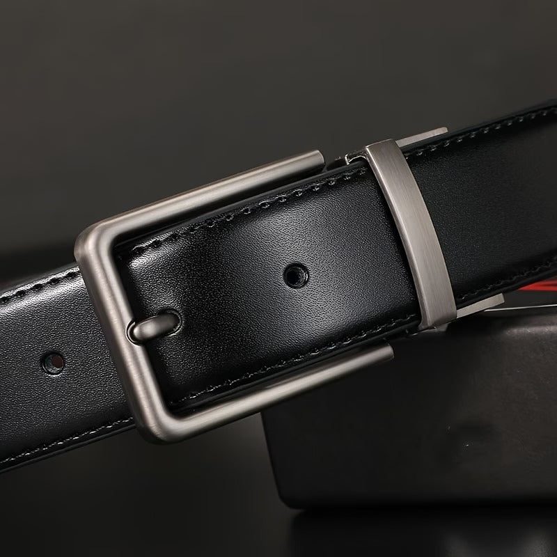 Premium Reversible Leather Belt for Men | 360° Rotating Buckle | Black & Brown