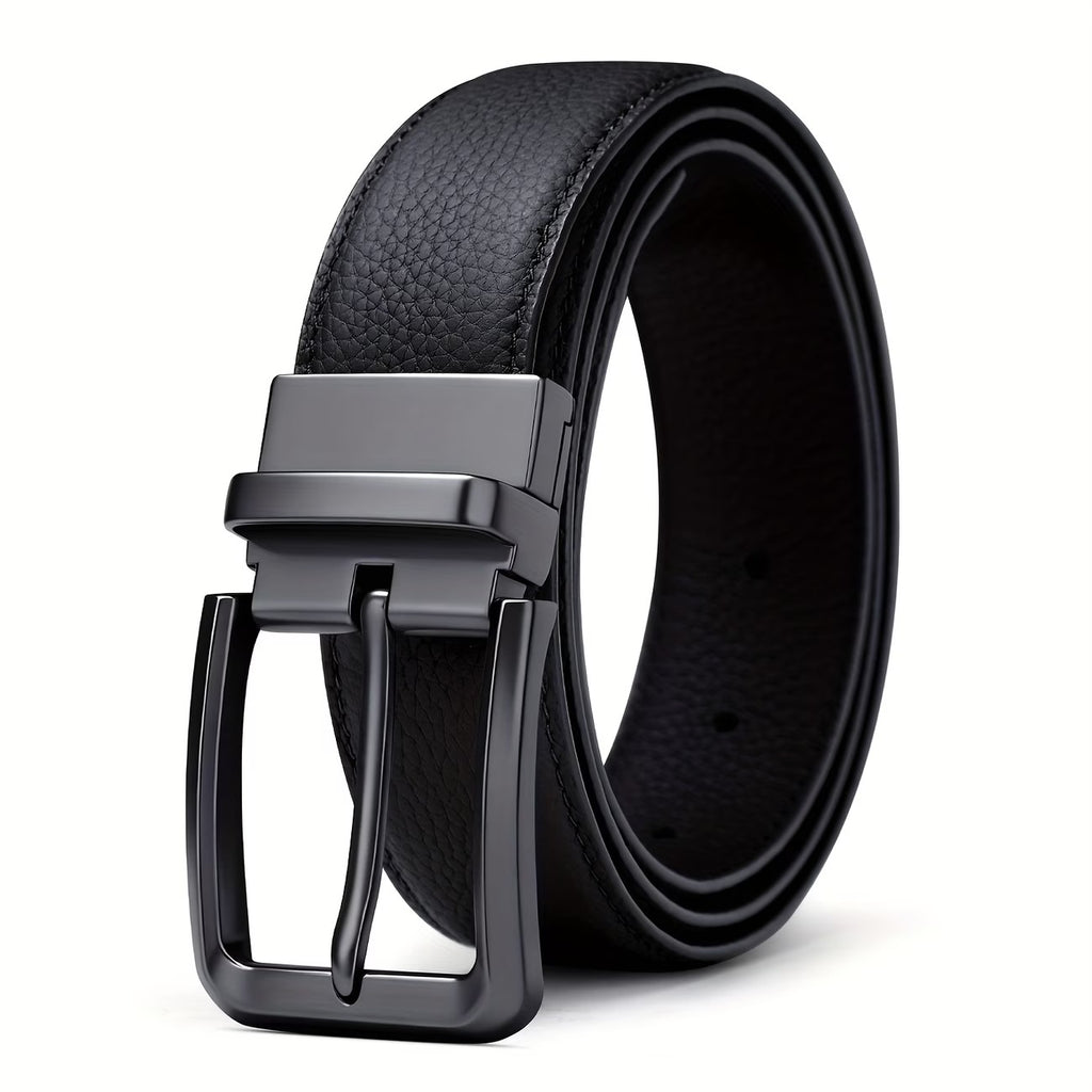Classic Reversible Leather Belt for Men & Boys | Double-Sided Turning Buckle