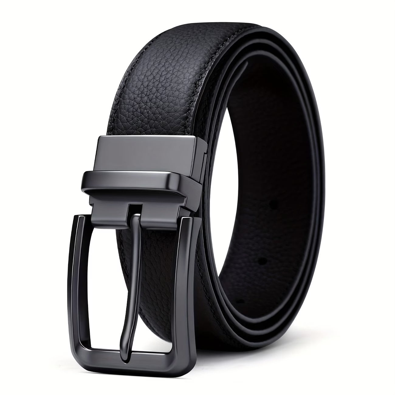 Classic Reversible Leather Belt for Men & Boys | Double-Sided Turning Buckle